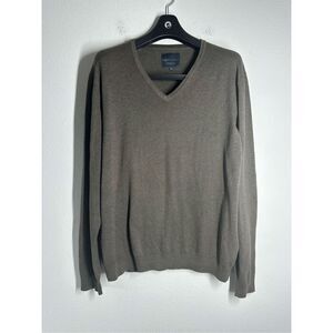 Angelo Litrico Men’s Vneck Cotton Brown Sweater Size XL